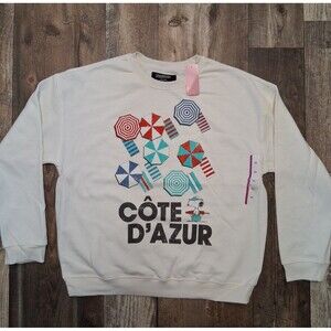 NEW! Women's Peanuts Snoopy Côte D'azur Crewneck Sweater, Size XXL